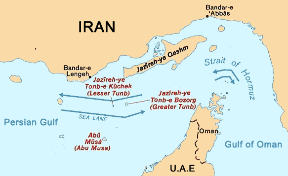 Map: Strait of Hormuz map