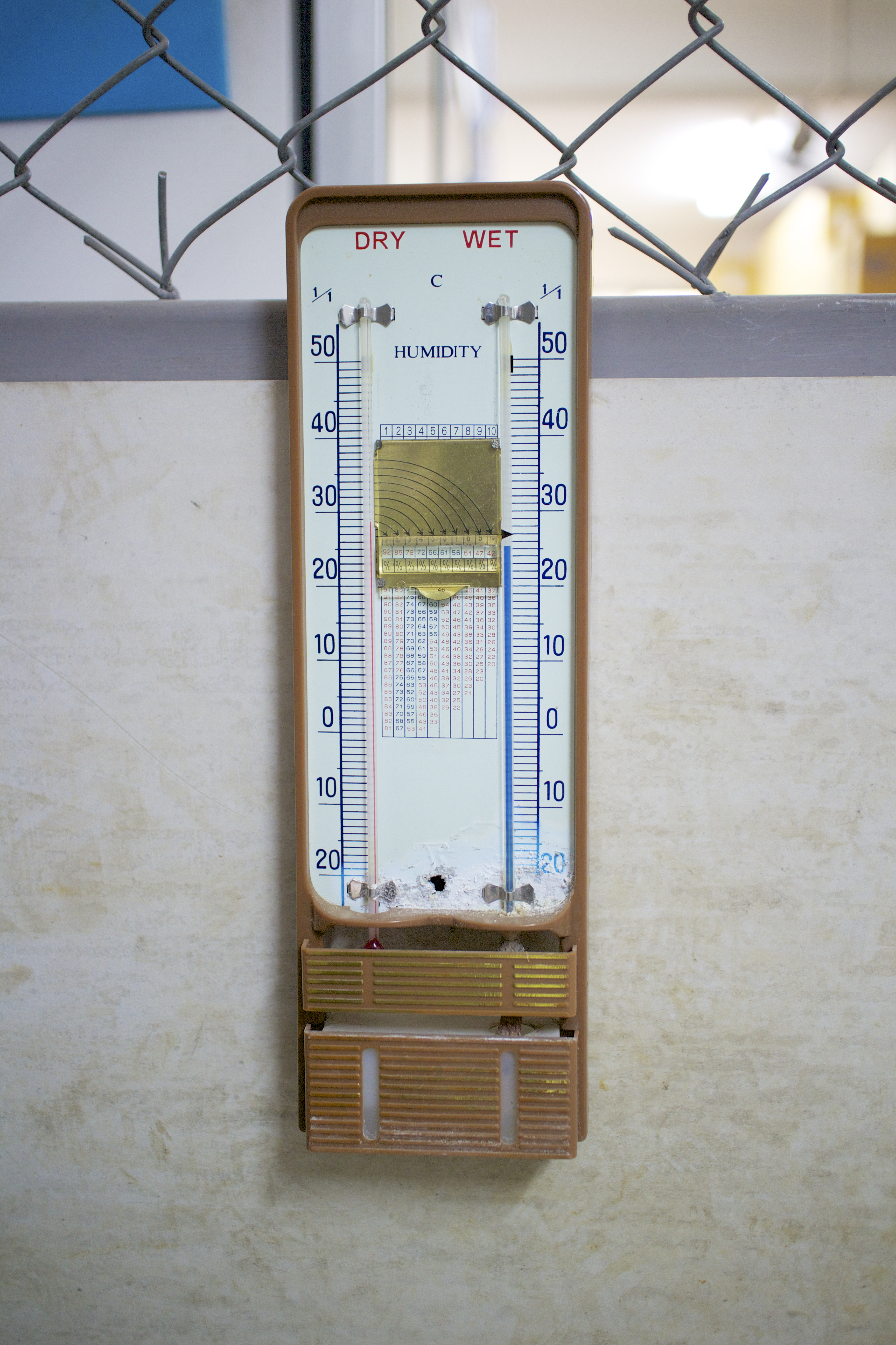 Wet bulb and dry bulb thermometer