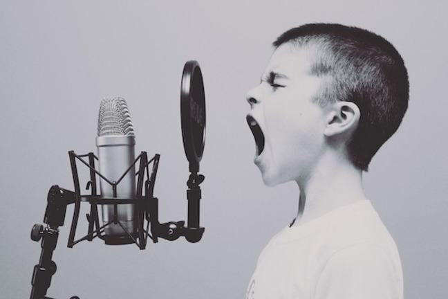 Shouting in the microphone