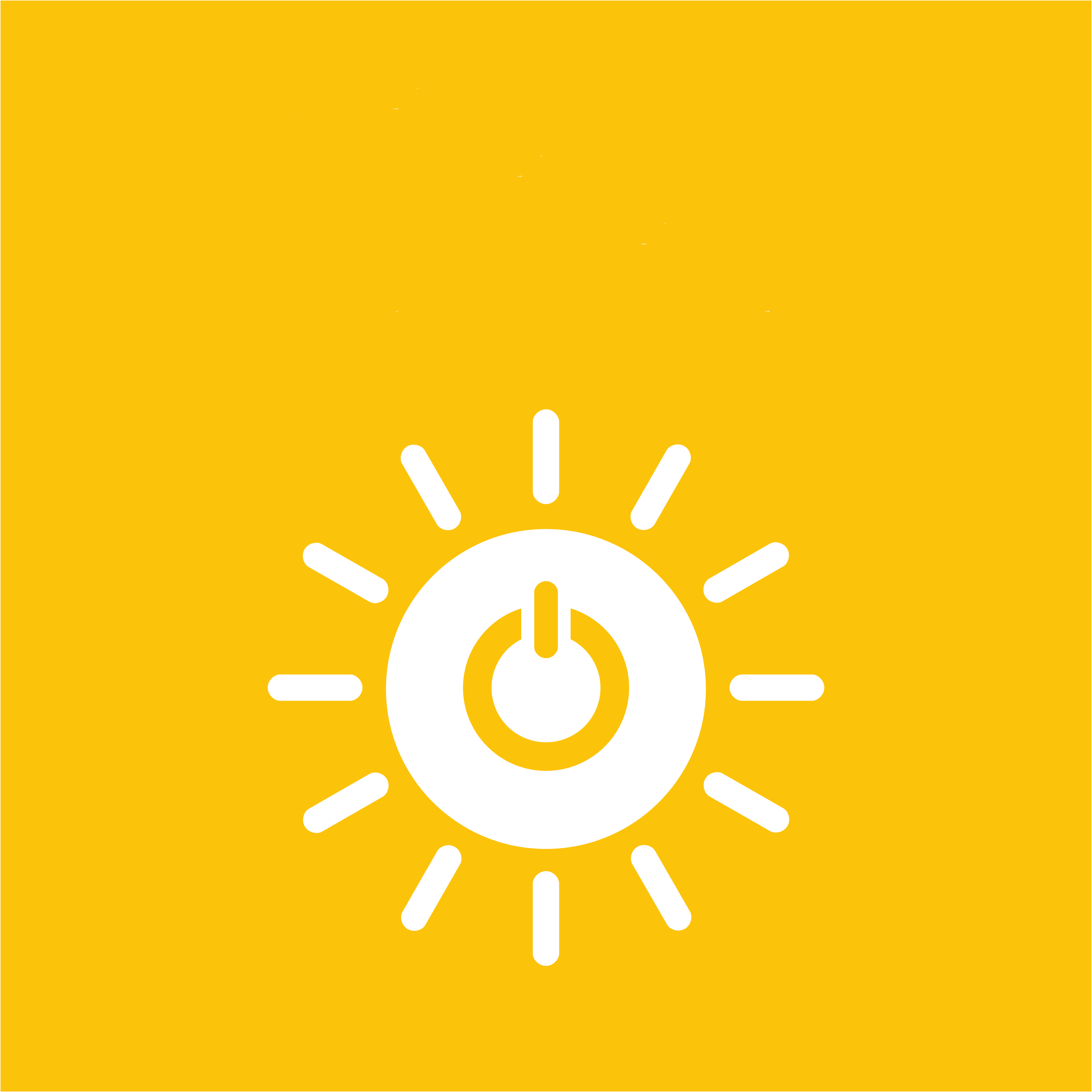 Icon of a sun with a power icon inside it