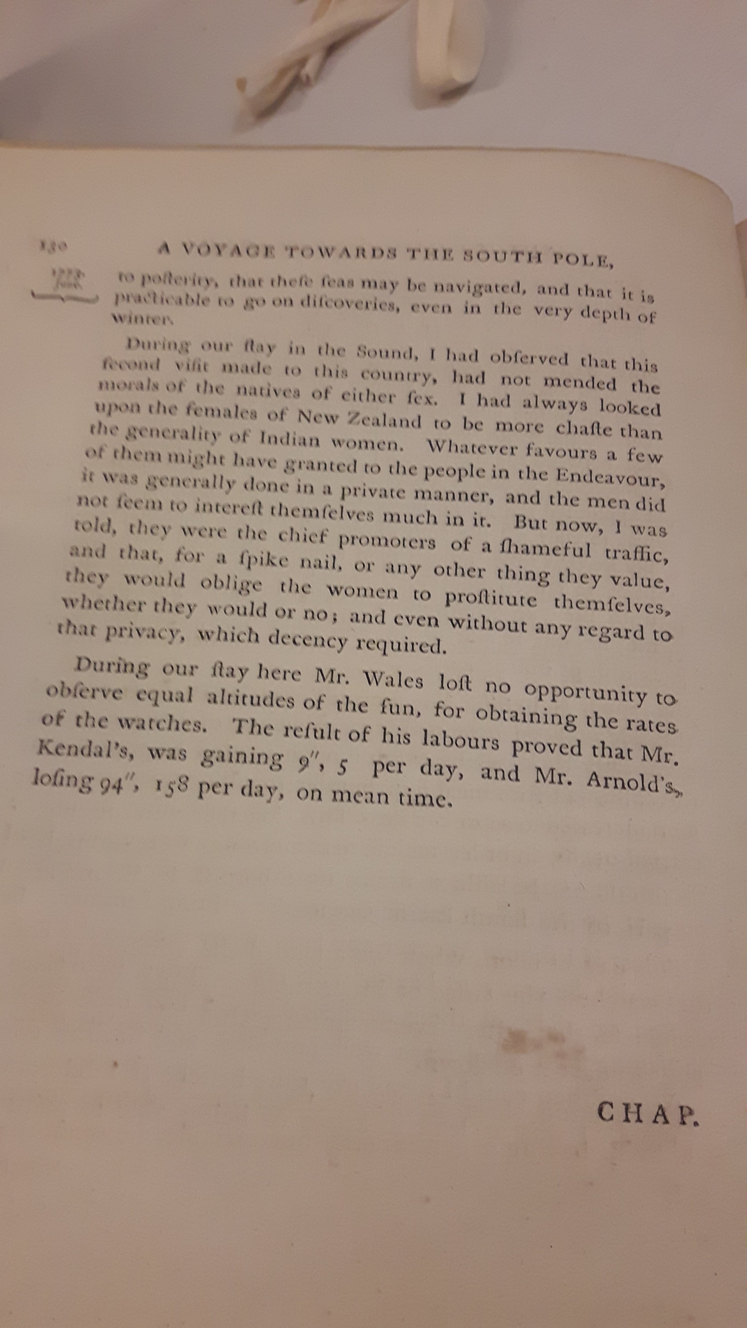 printed text of a page of John Douglas Voyage Accounts