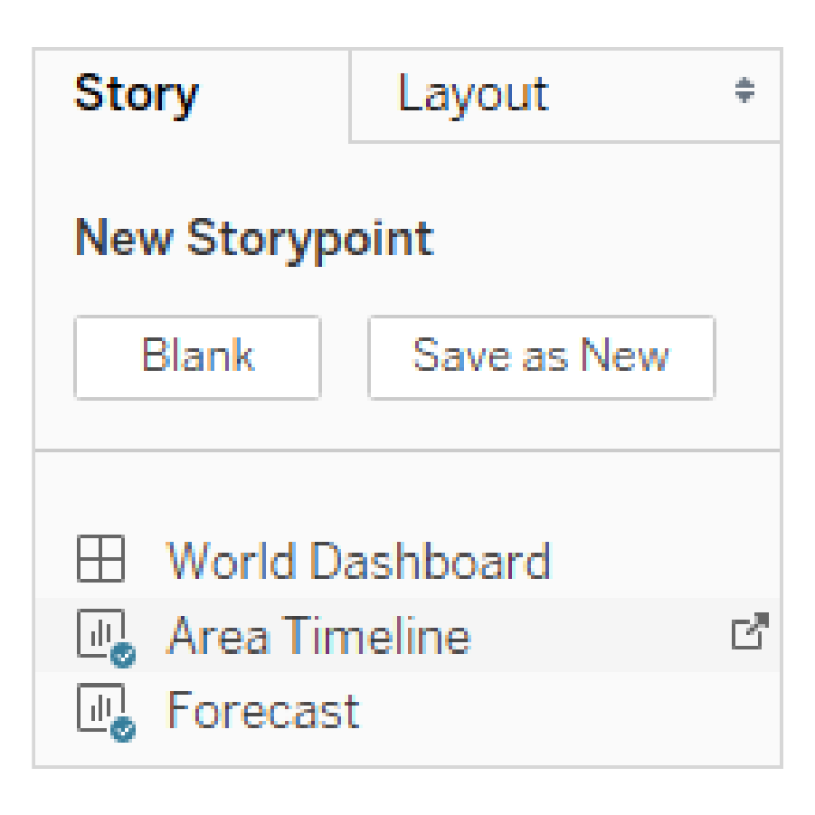 Step 7: Create new story in Tableau