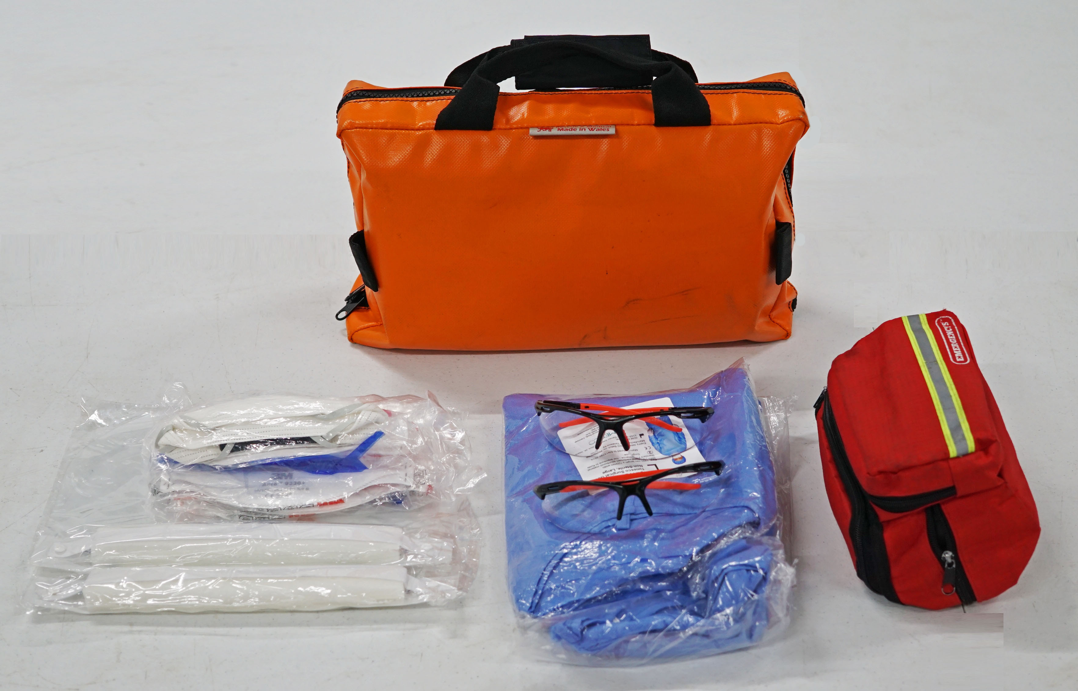 Image of pre-hospital PPE bag & example contents