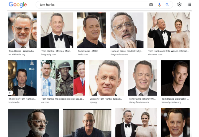 Google images of Tom Hanks