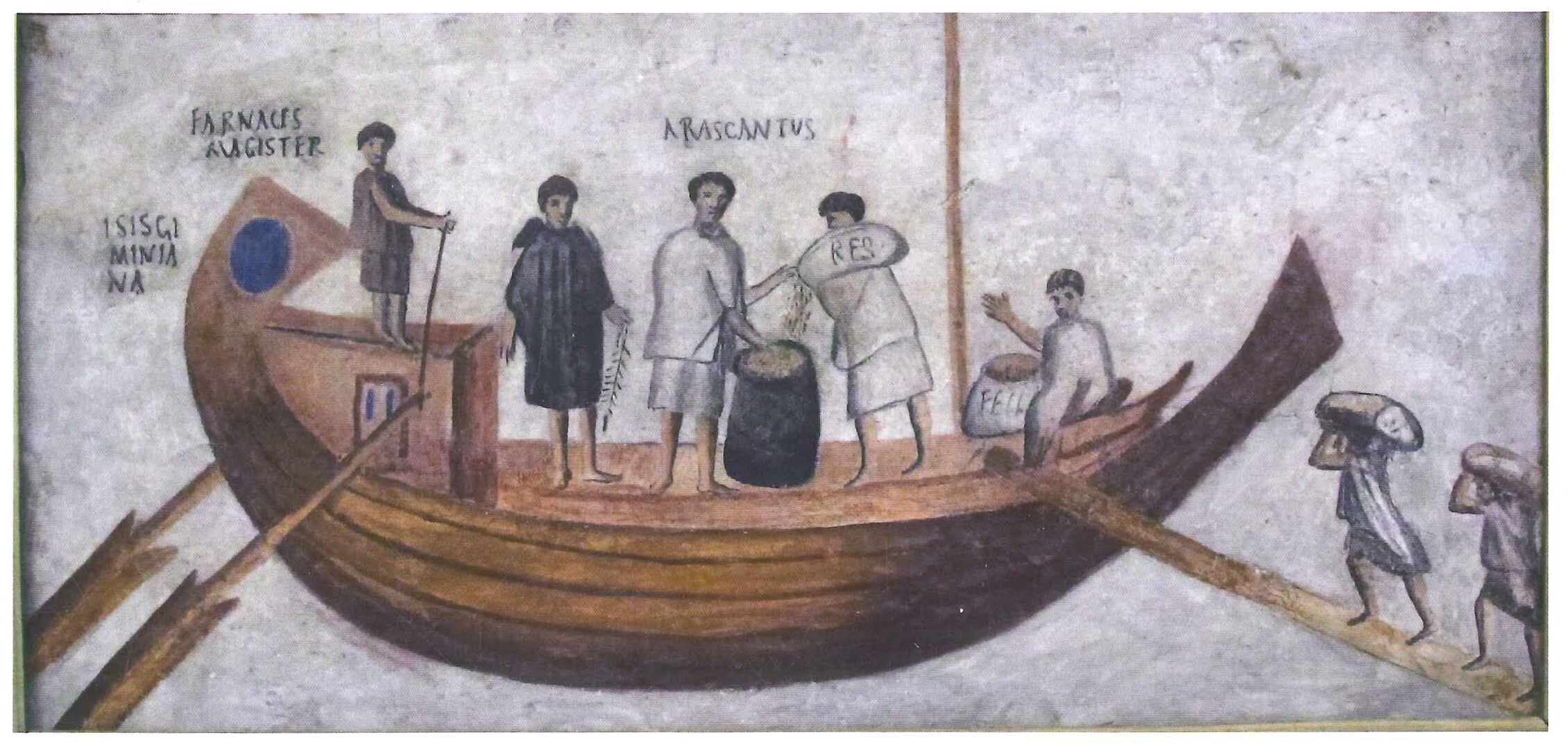 Vatican fresco of merchants with barrels and sacks