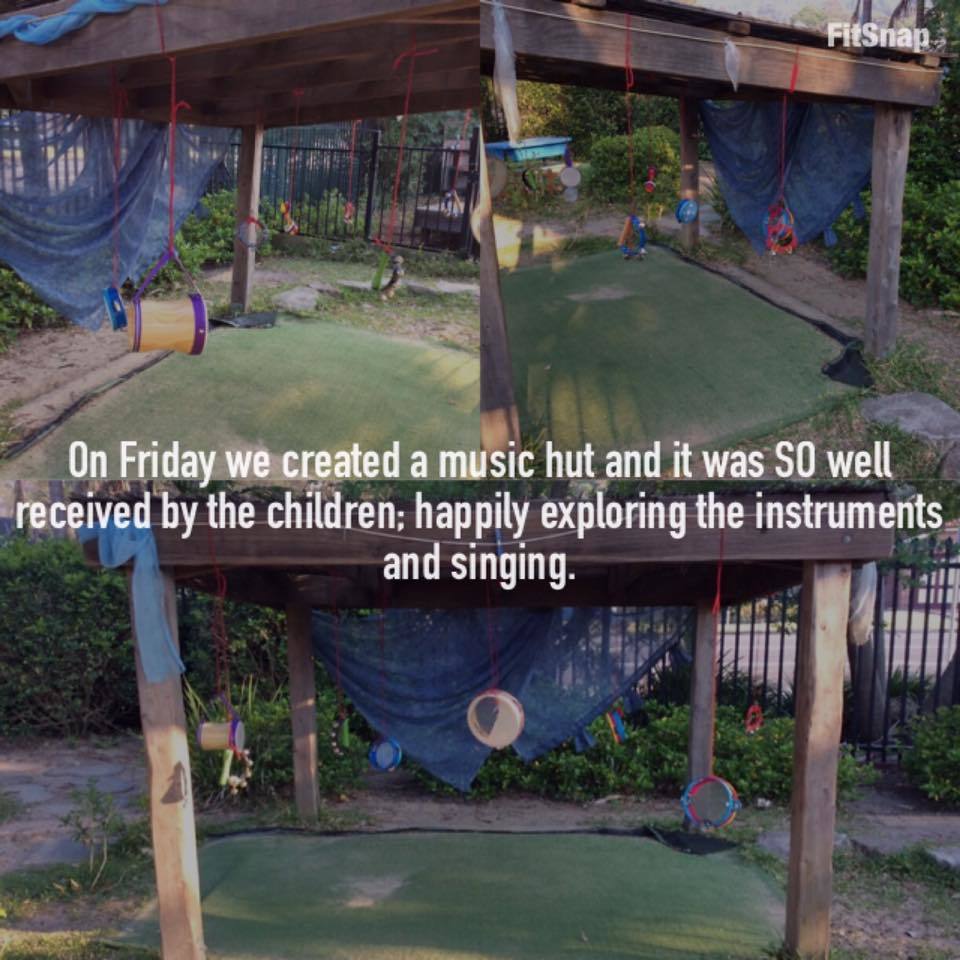 Photograph of an outdoor music hut at an early childcare centre