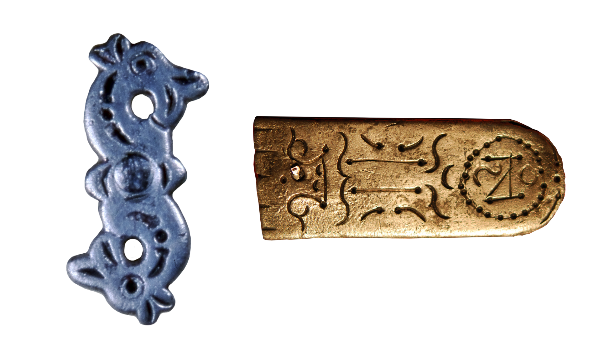 Richly decorated objects found at the burial