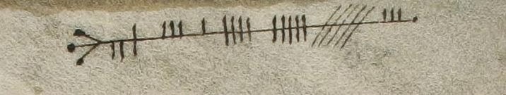 Figure 1, a section of Ogham script
