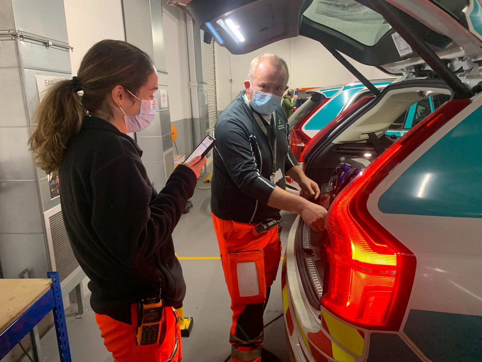 HEMS team undertaking car equipment checks