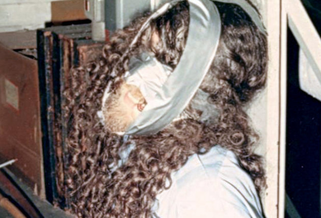 Tied up museum guard