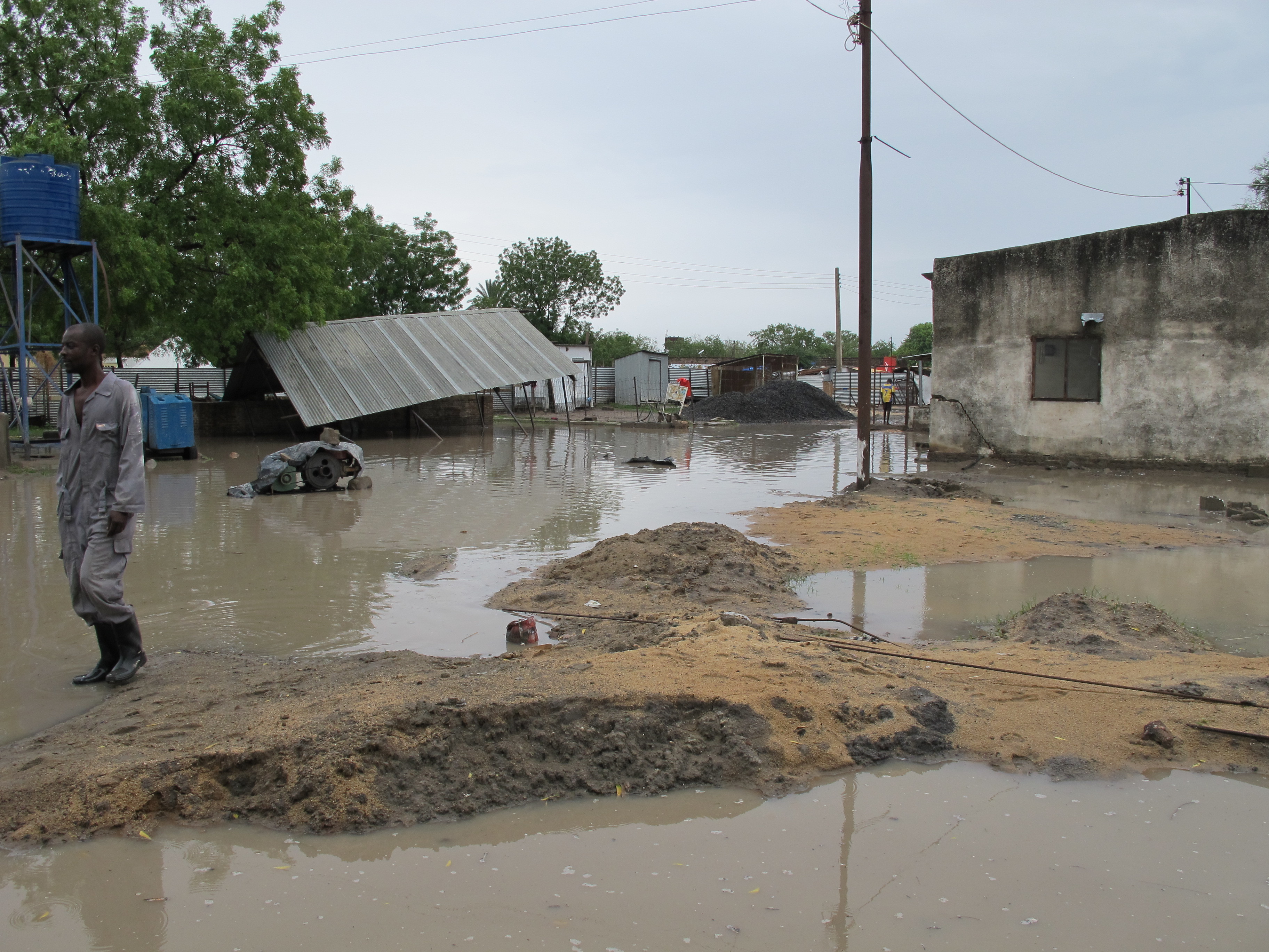 A hospital building in Sudan one day after a heavy rain fall.