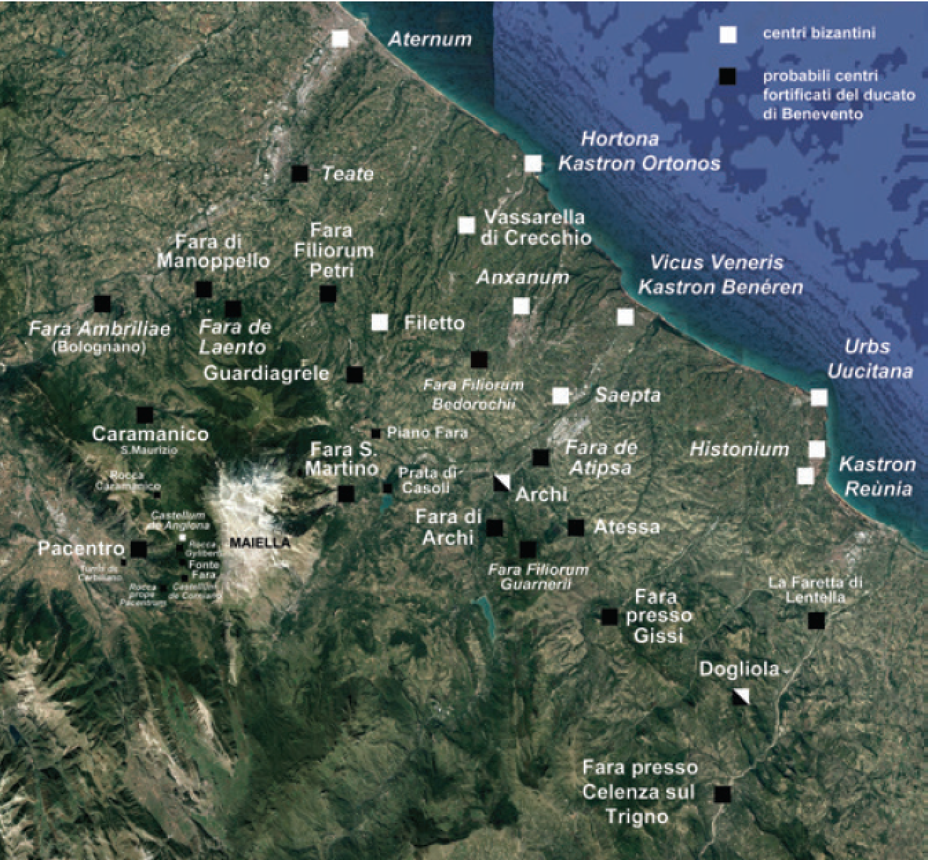 Map of fara in Abruzzo