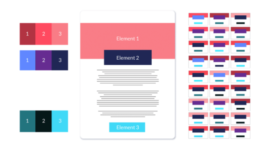 Multiple different versions of a communication document.