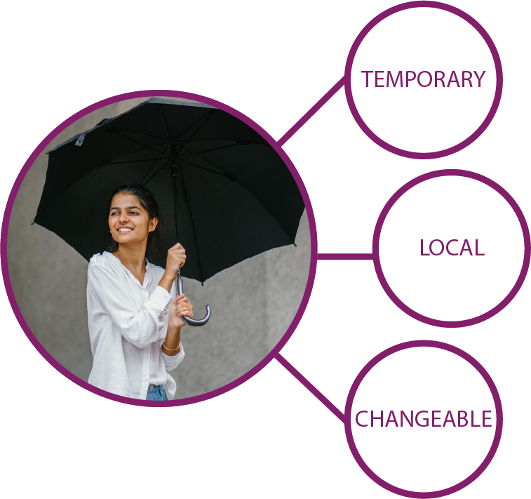 A diagram highlighting the Temporary/Local/Changeable model.