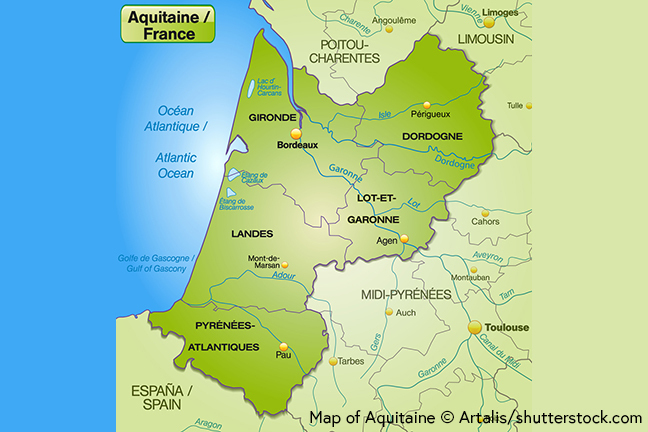 Map of Aquitaine © Artalis/Shutterstock.com Map of Aquitaine © Artalis/Shutterstock.com
