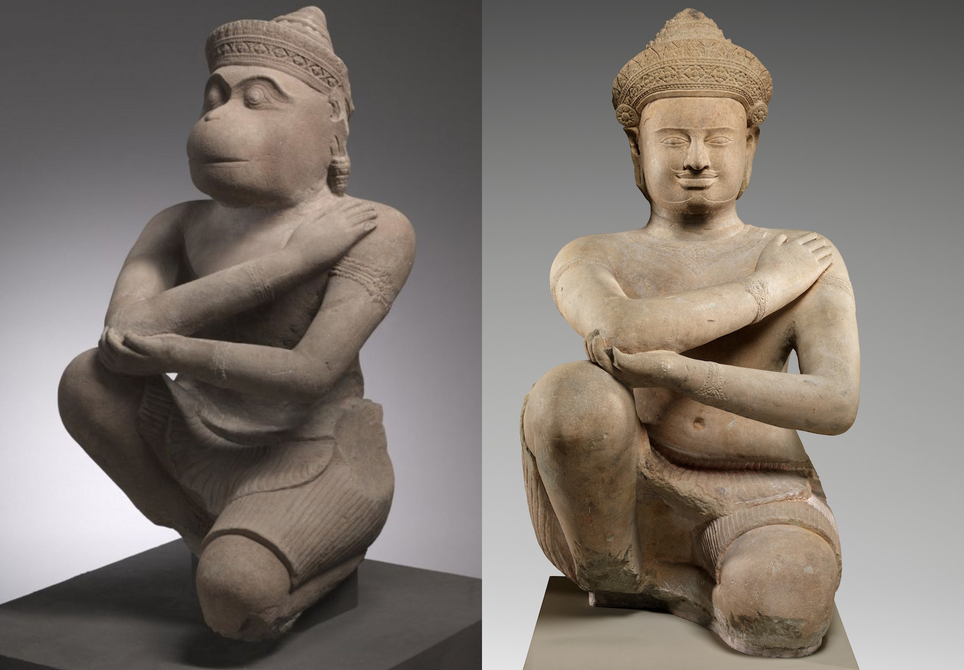 Prasat Chen Statues Hanuman and Attendant