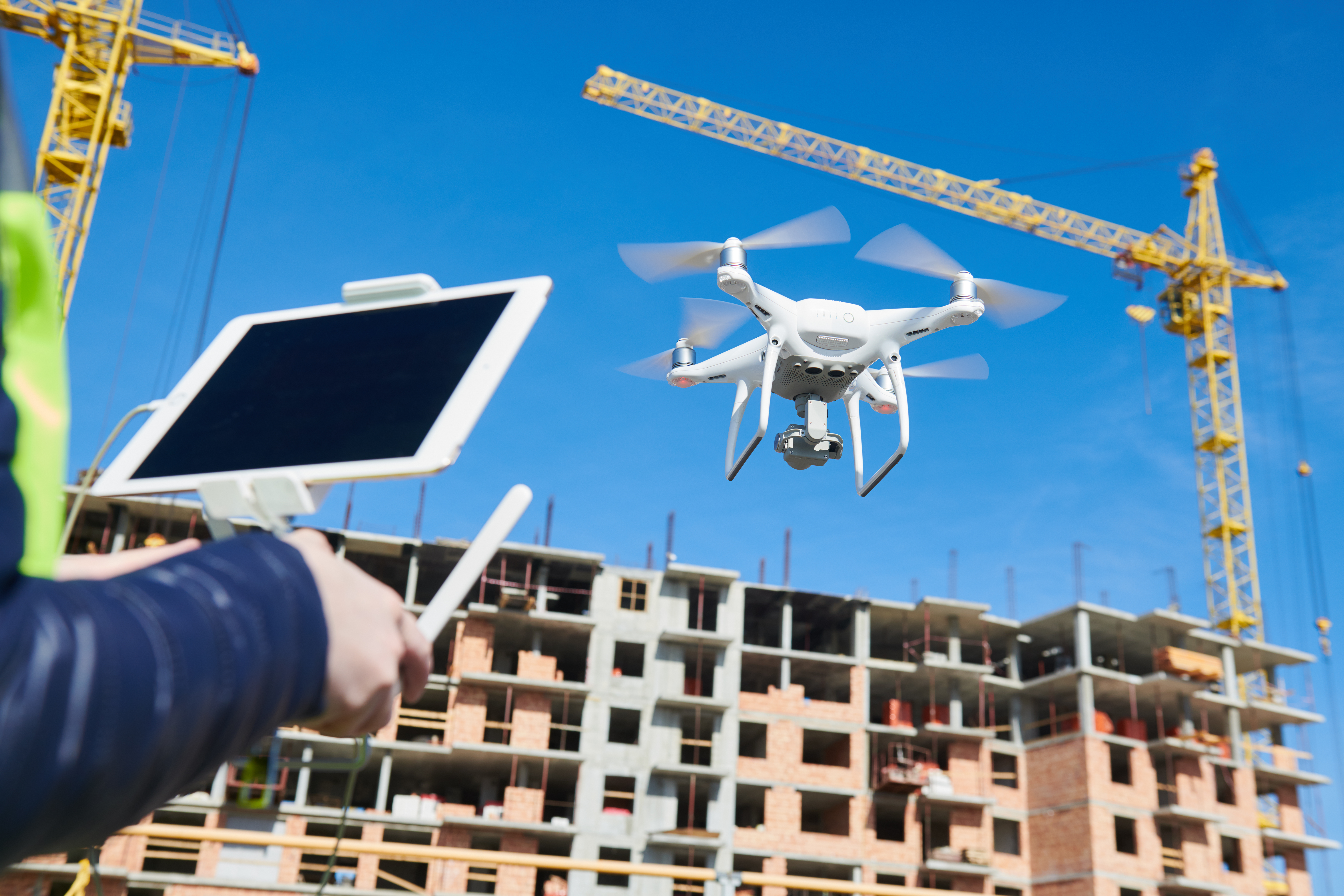 drone on construction site