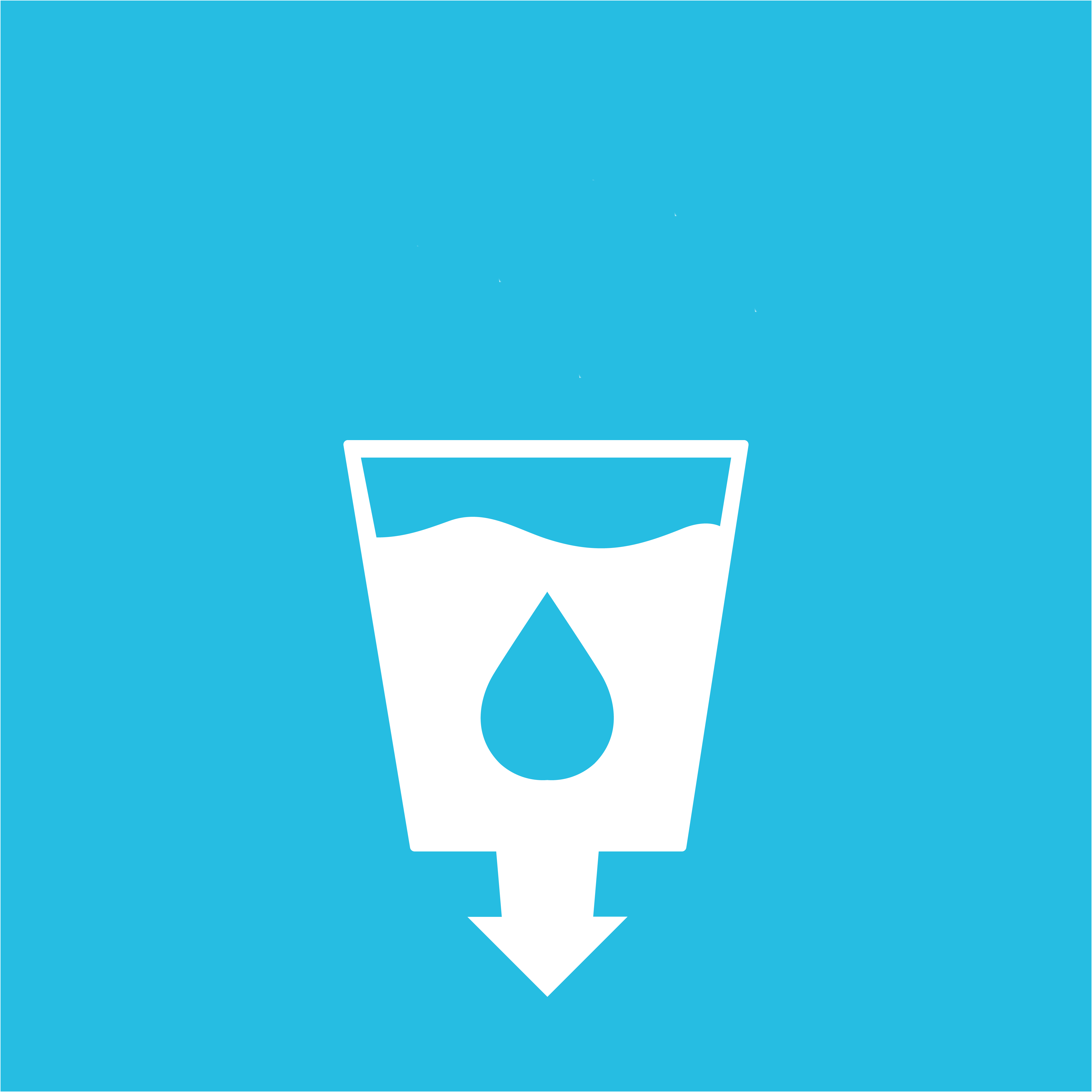 Icon of a glass full of water with a pointing down arrow at the base