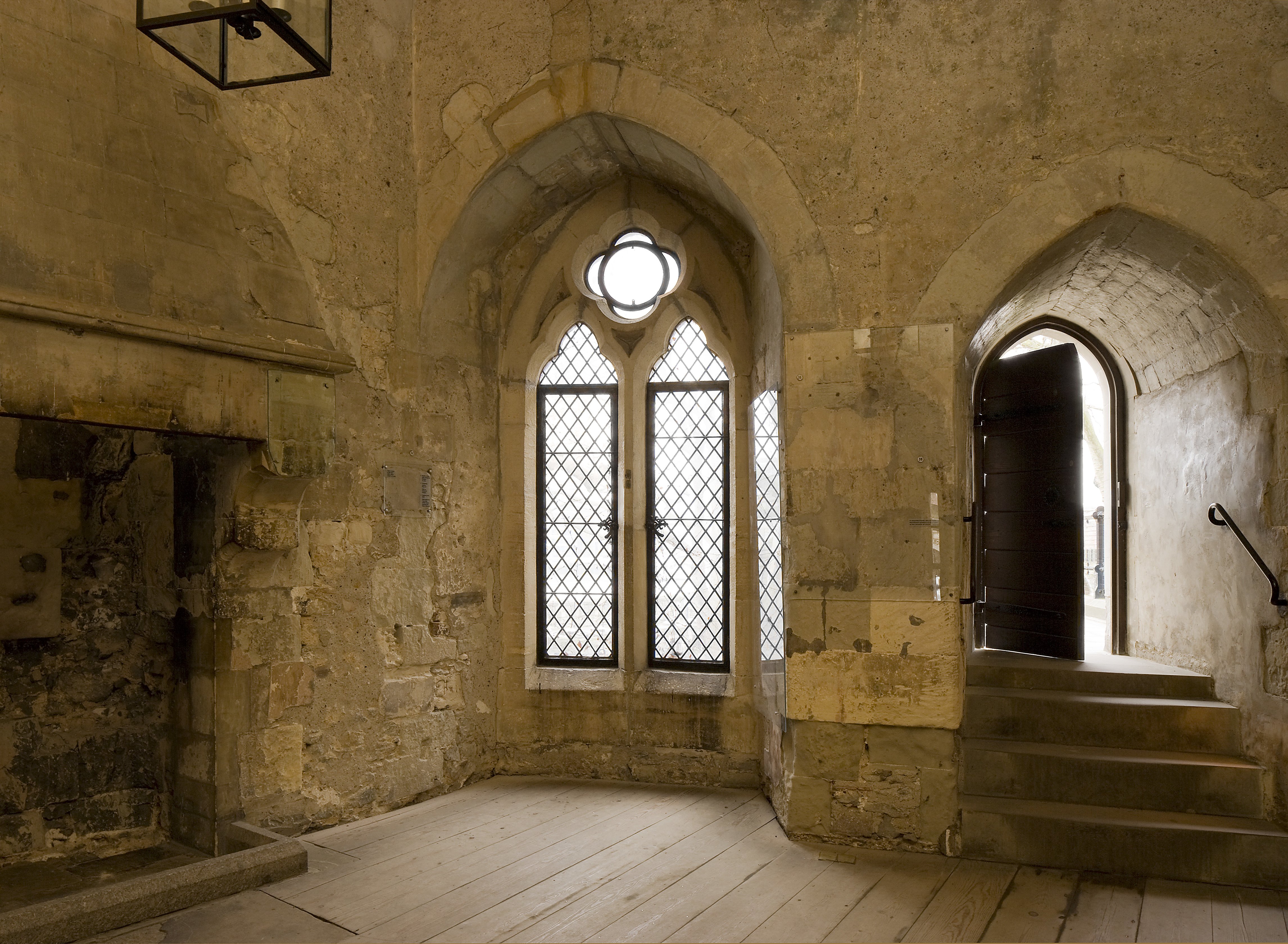 A photograph inside the Salt tower of on its windows ans doors