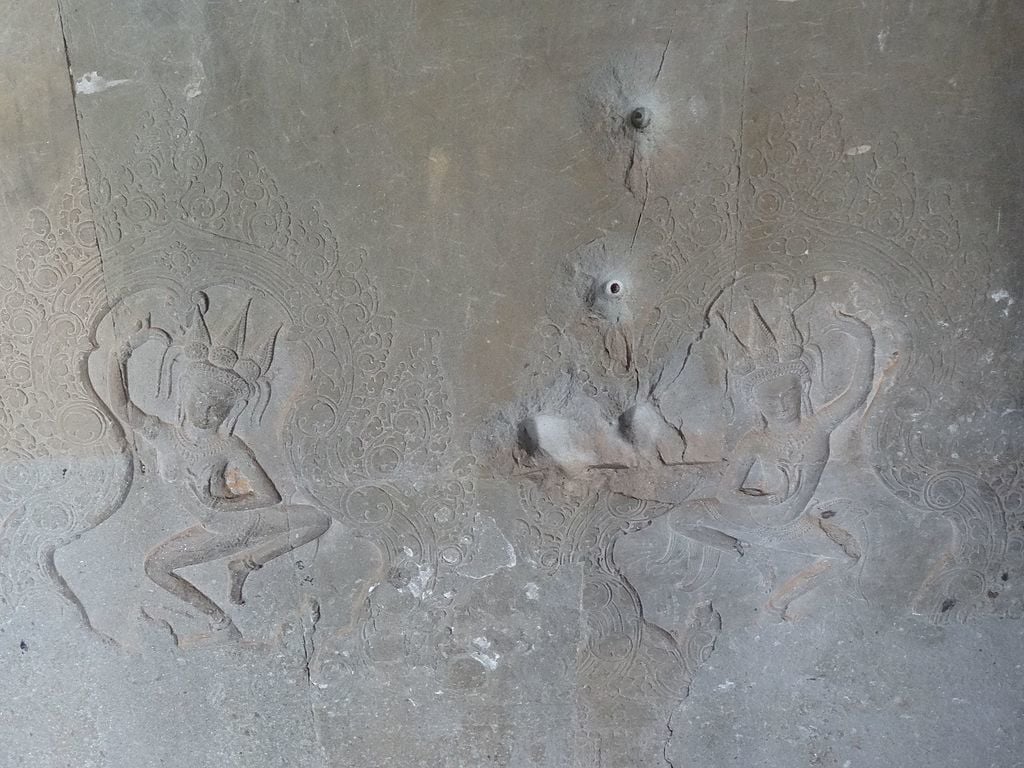 Angkor Wat bullet holes