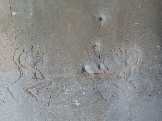 Angkor Wat bullet holes