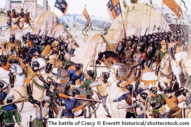 The battle of Crecy © Everett historical/shutterstock.com The battle of Crecy © Everett historical/shutterstock.com