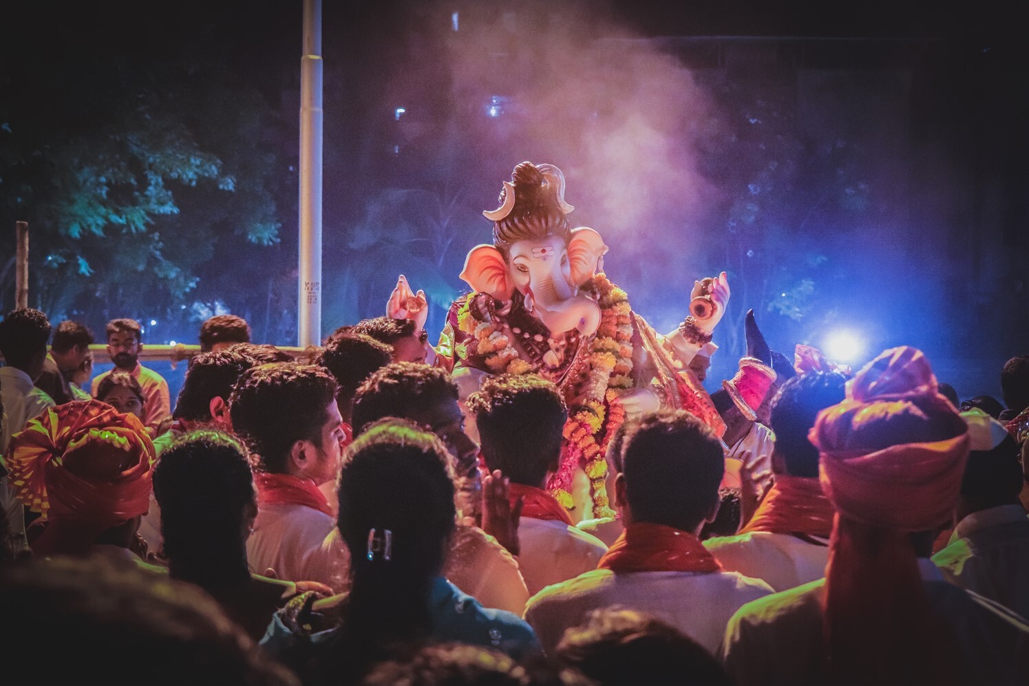 Image for decorative purposes. A group of people celebrating a religious festival