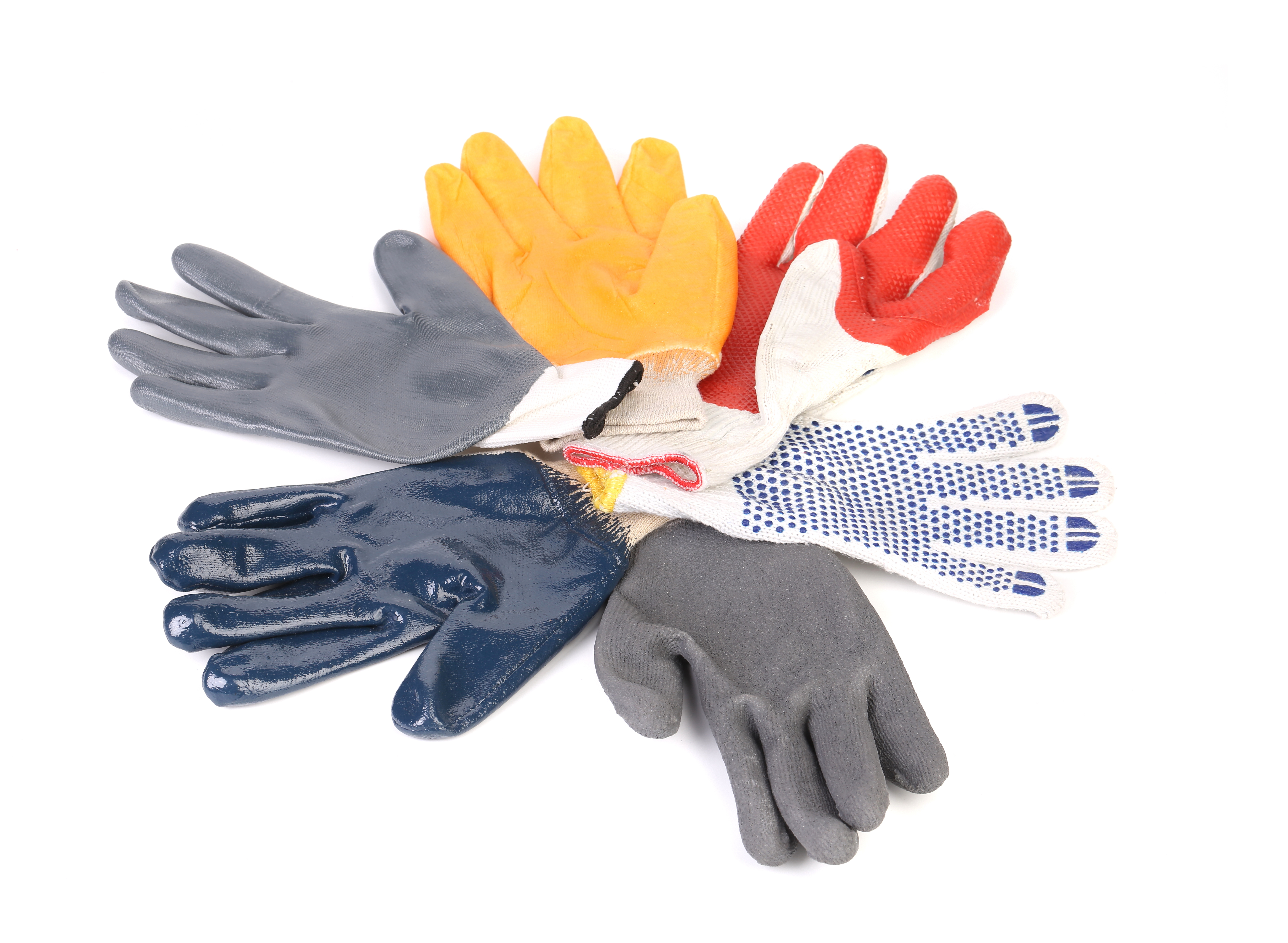 Various types of gloves