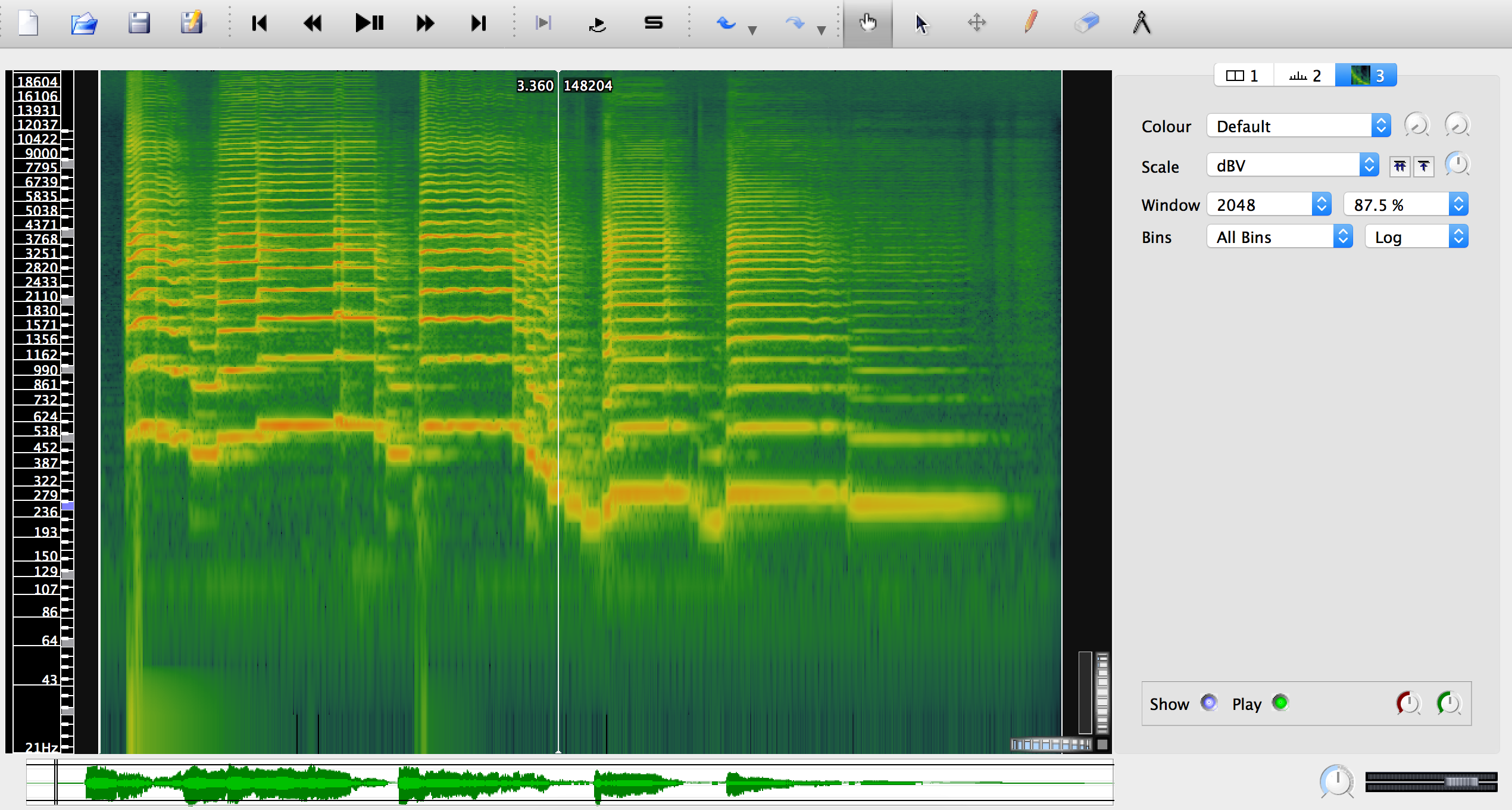Spectrogram of saxophone melody Spectrogram of saxophone melody