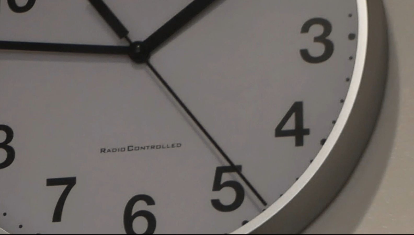 Image of half a clockface filling the frame