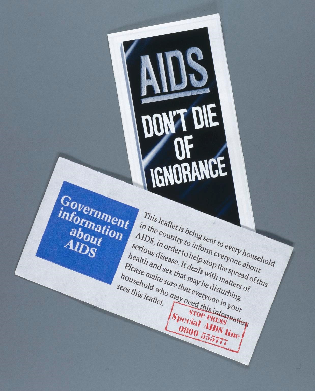 A series of pamphlets warning against HIV/AIDS