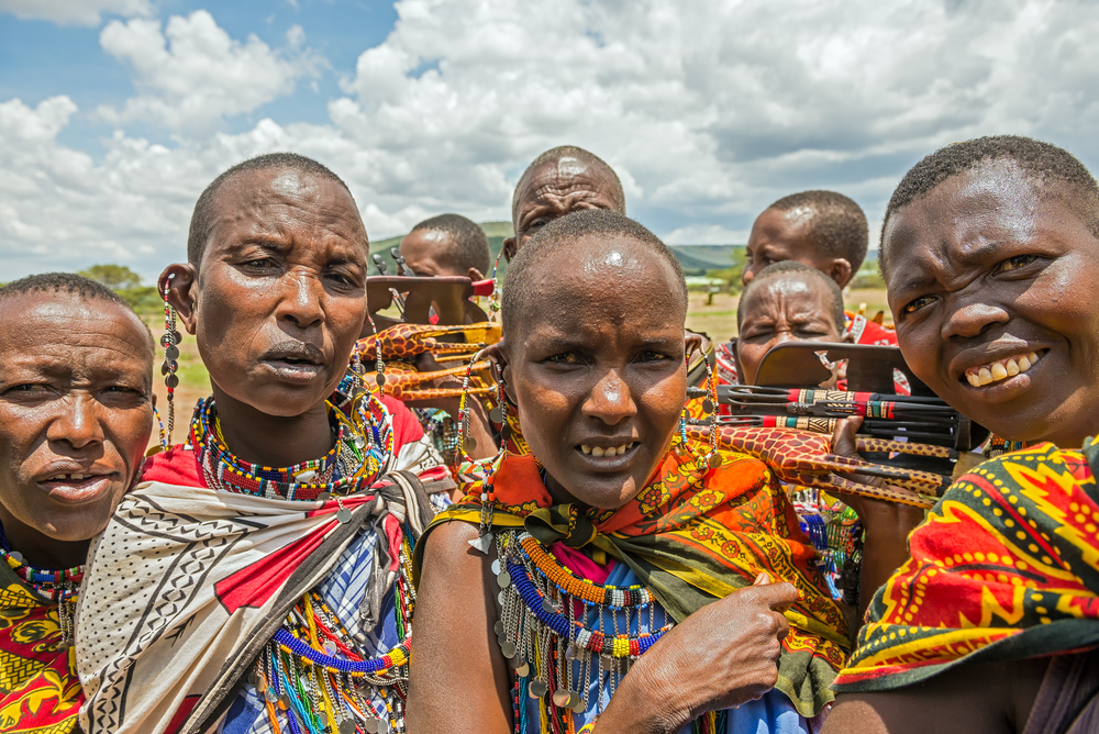 Maasai people in Kenya with traditional jewelry