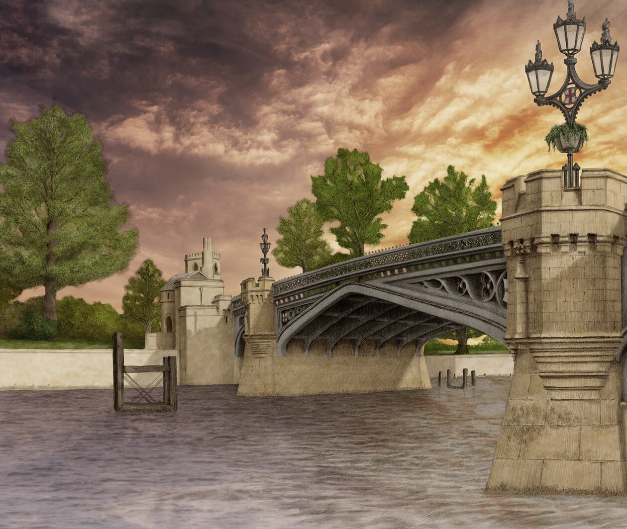 Skeldergate Bridge in York at Sunset 