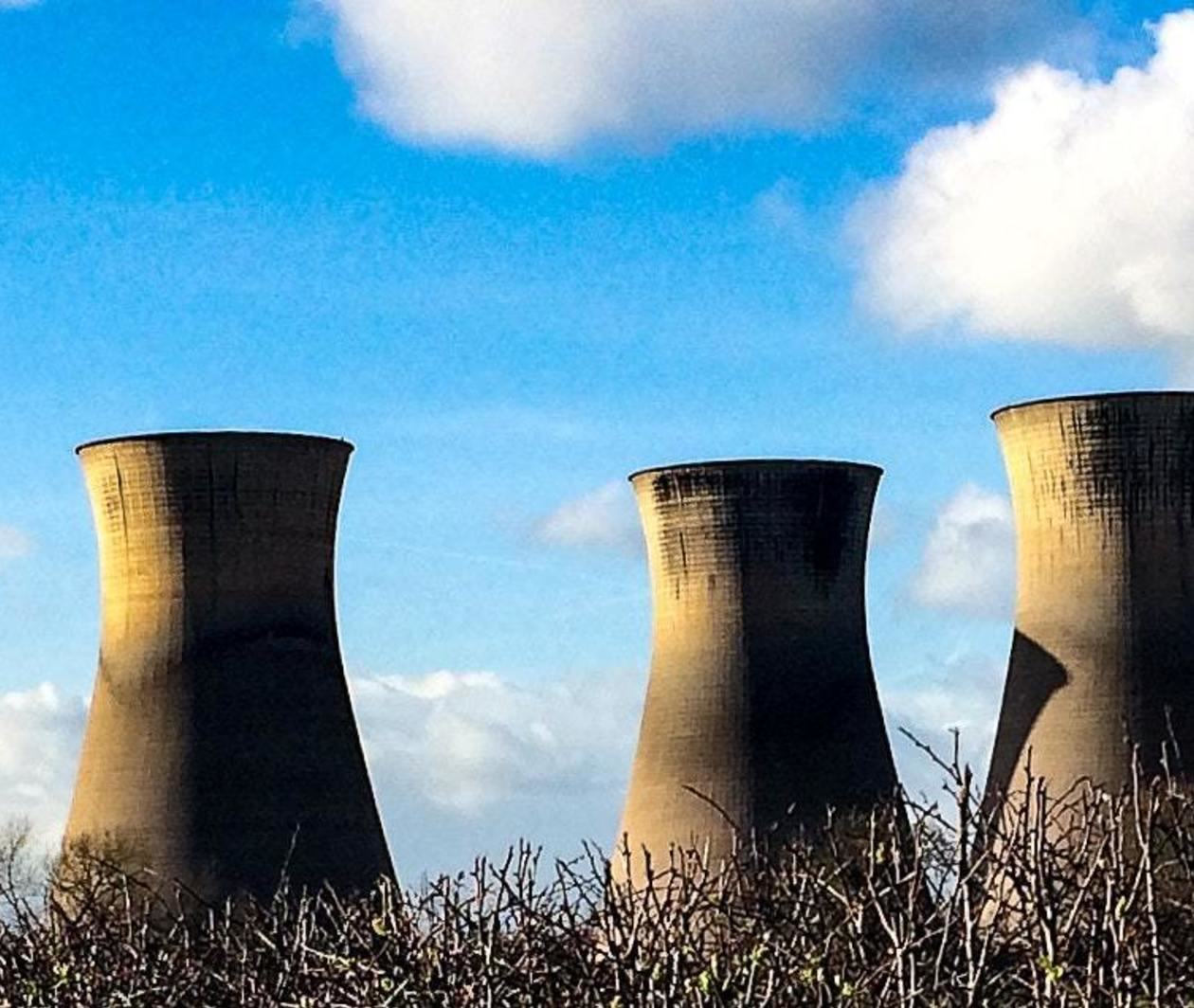 Power station chimneys.