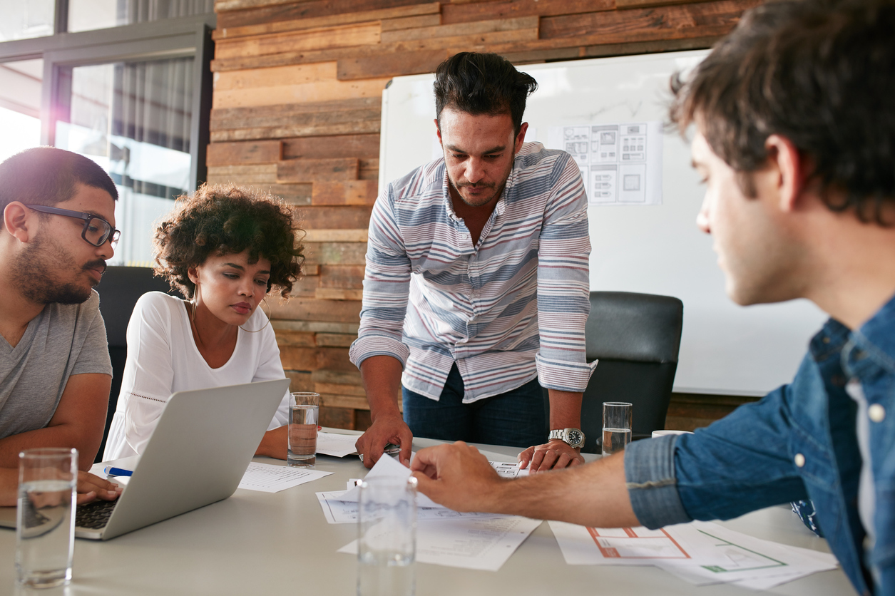 people working in an office