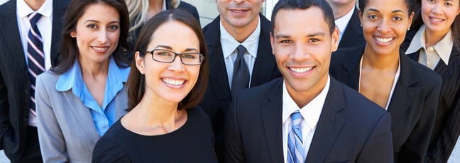 Decorative only - group of business people smiling