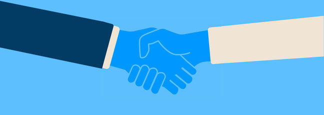 Two people shaking hands - interview techniques
