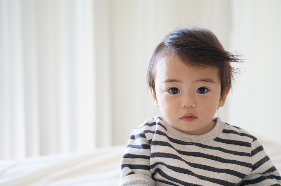 Head and shoulders of a baby