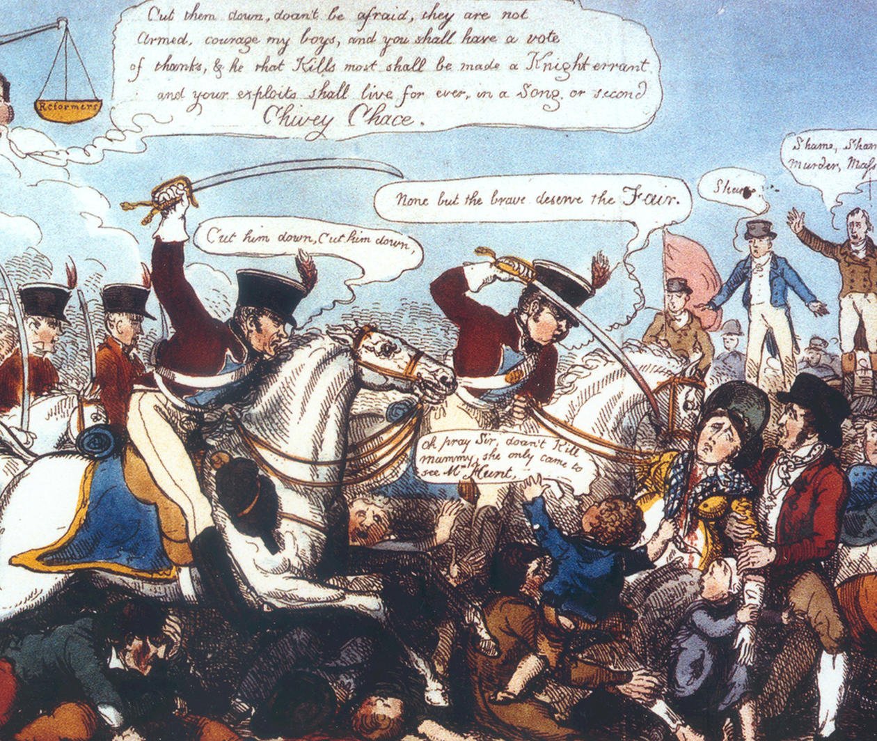 Illustration of the Peterloo Massacre by George Cruikshank