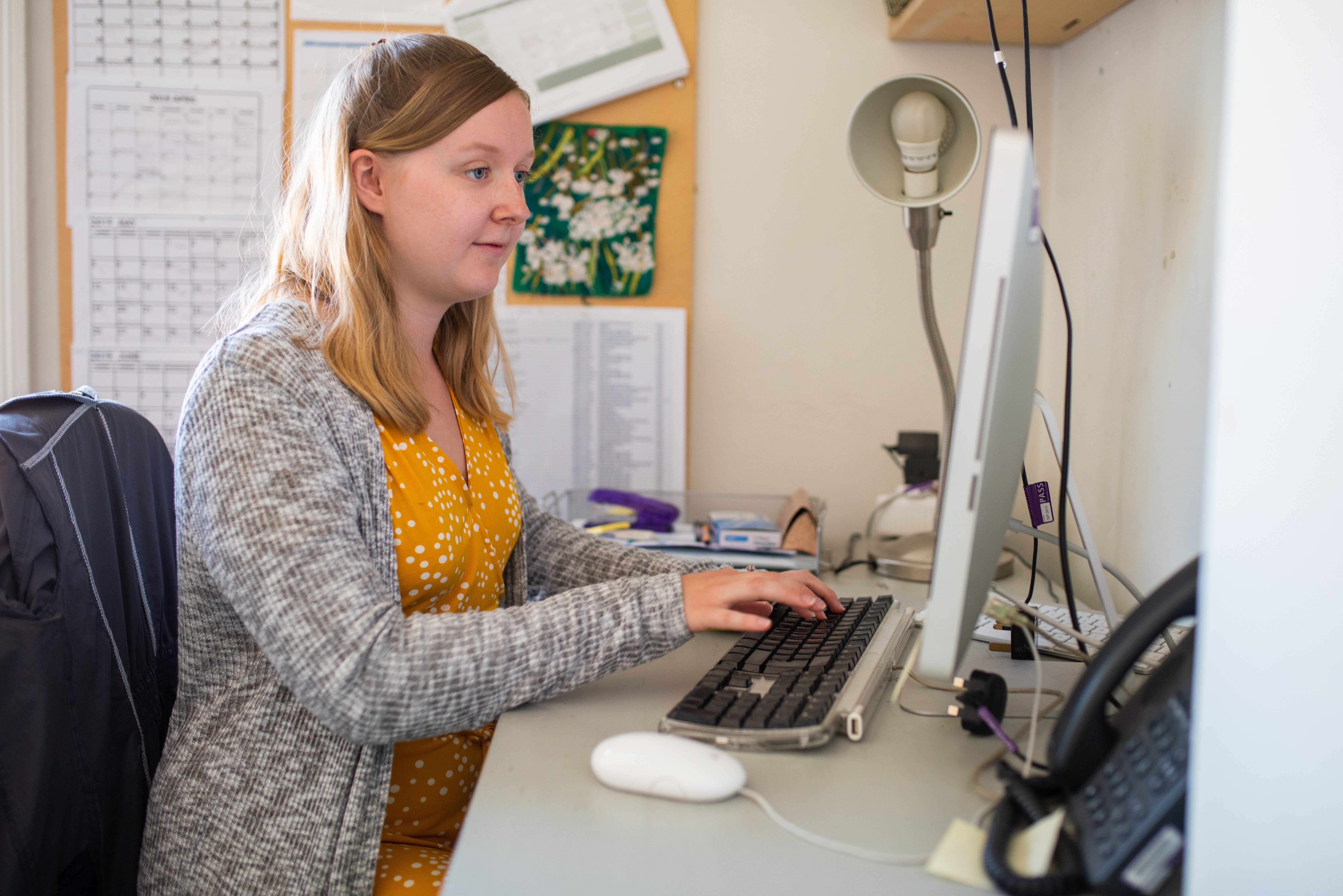 Student sat at a computer