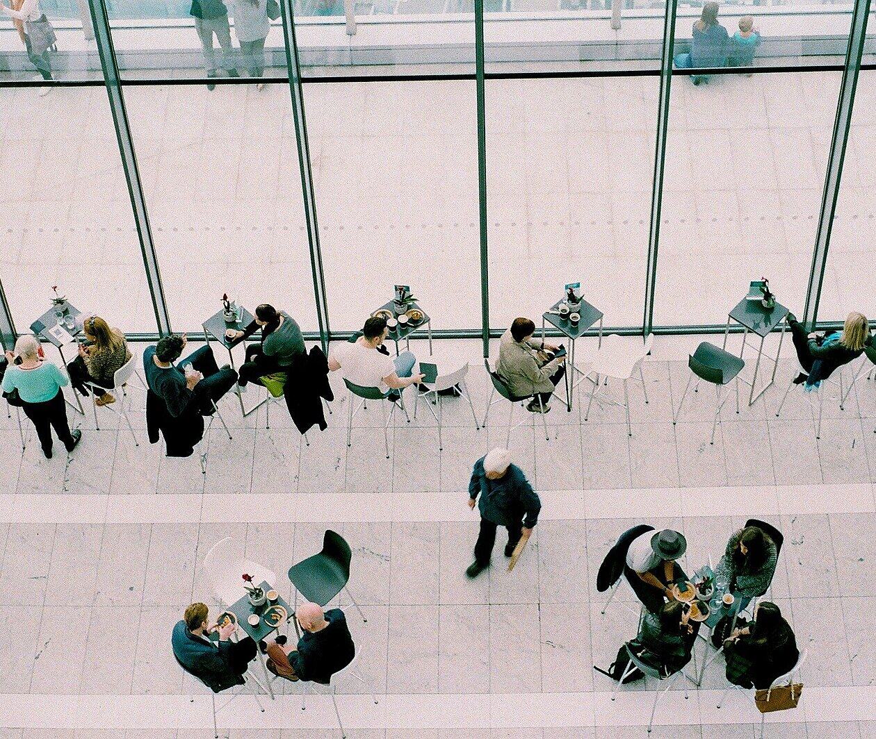 Photo of a busy meeting area