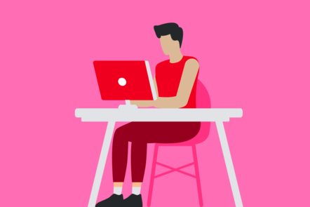 A figure at a laptop ready to learn