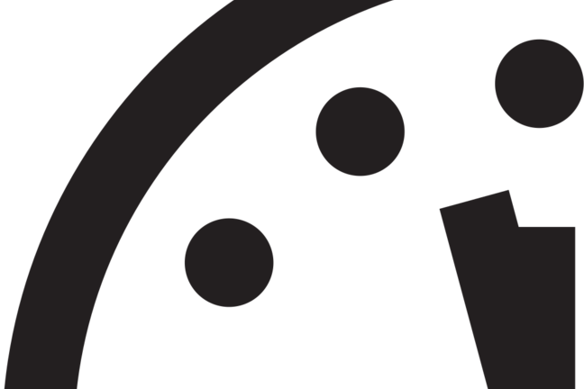 Doomsday clock 2.5 minutes to midnight