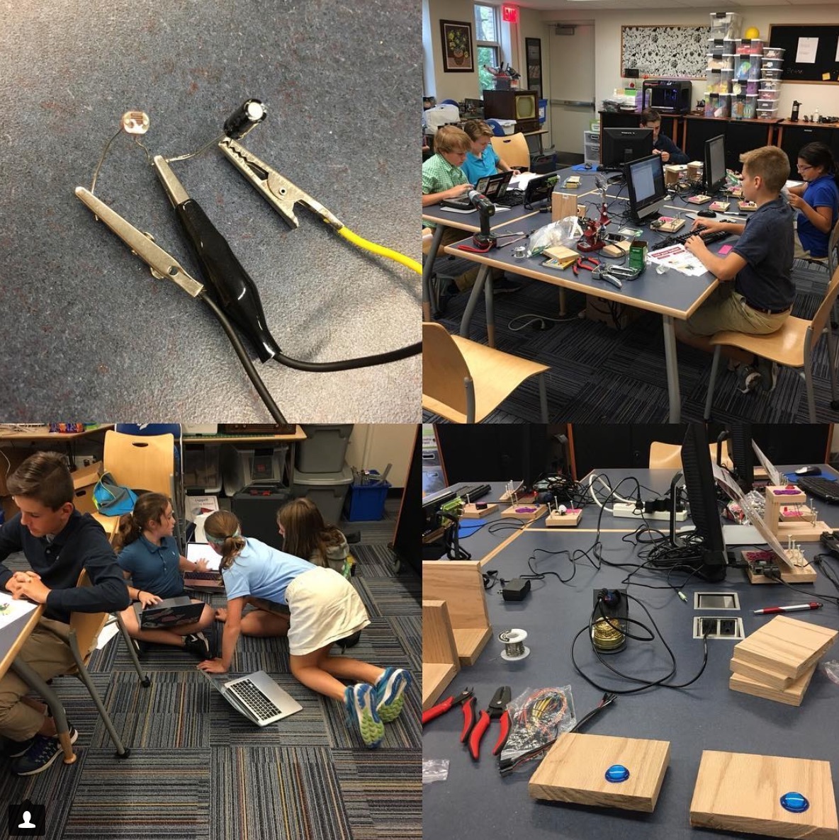 Makerspace environment with students making