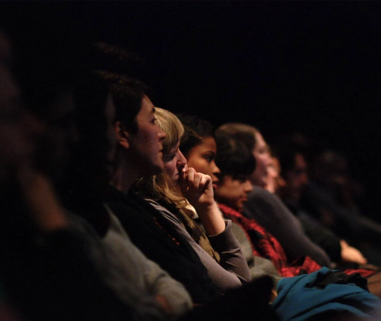 Audience in a cinema watching a film