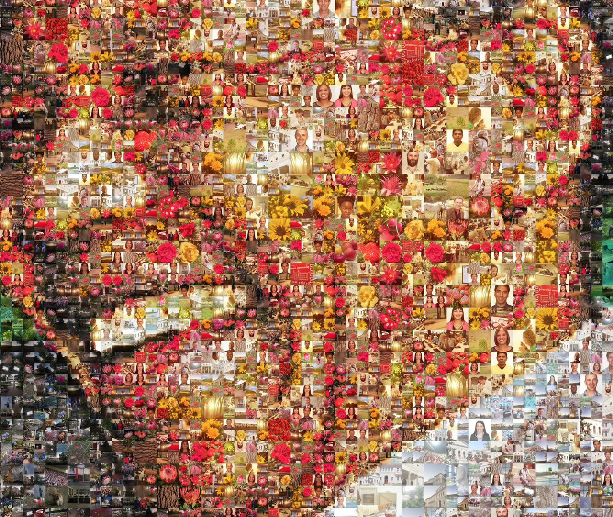 The art work denotes a communal form of human engagement reminiscent of Ubuntu. Made up by one thousand smaller photos, the collage exhibits the significance of working together. 