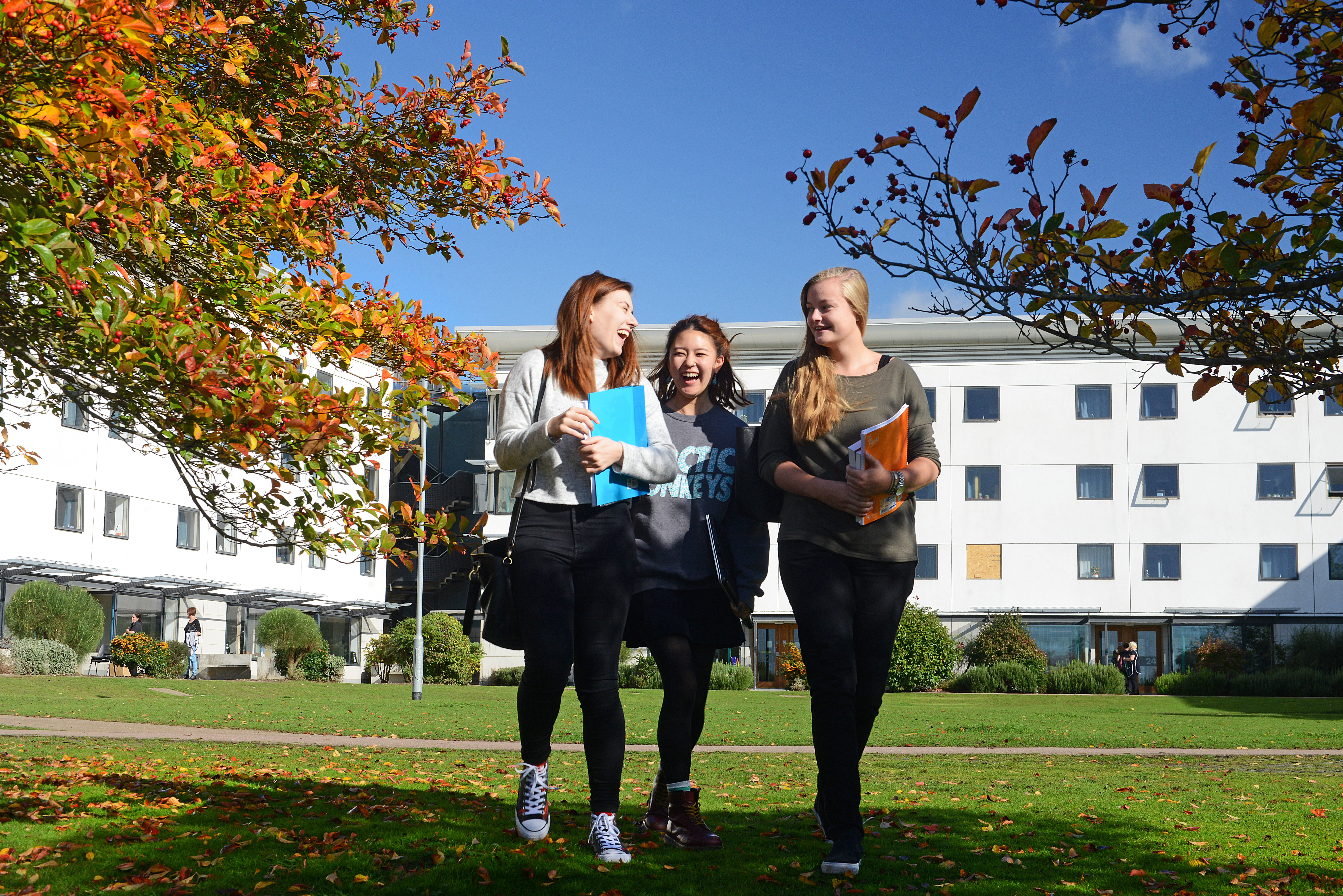 Students walking and talking