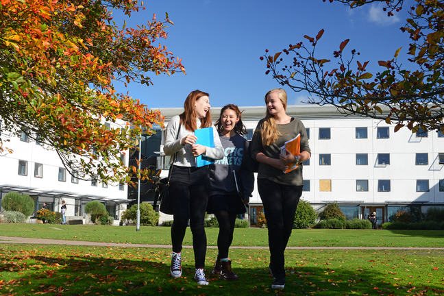 Students walking and talking