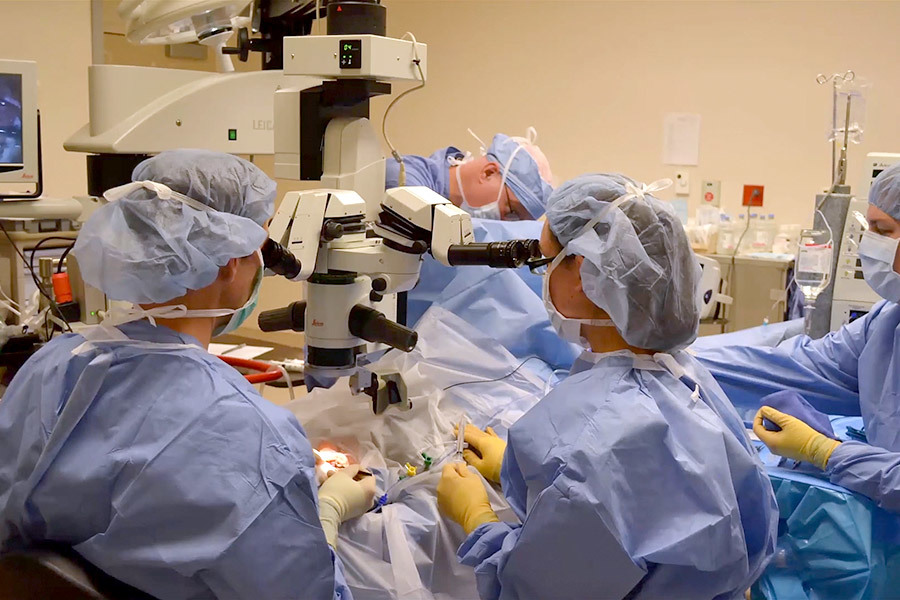 The VR team operating on a patient