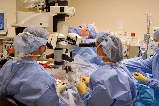 The VR team operating on a patient
